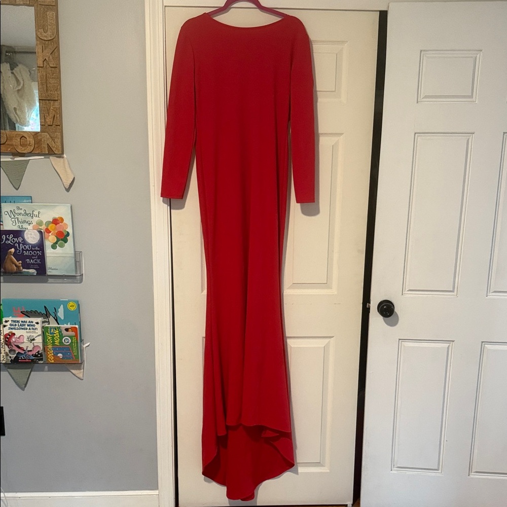Missguided Elegant Red Long Sleeve Dress